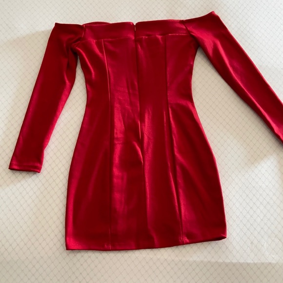 Nasty gal xs red off the shoulder mini dress - Picture 2 of 2
